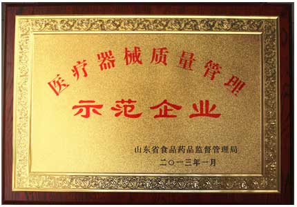 山东午夜福利电影在线观看医疗器械质量管理示范企业荣誉证书